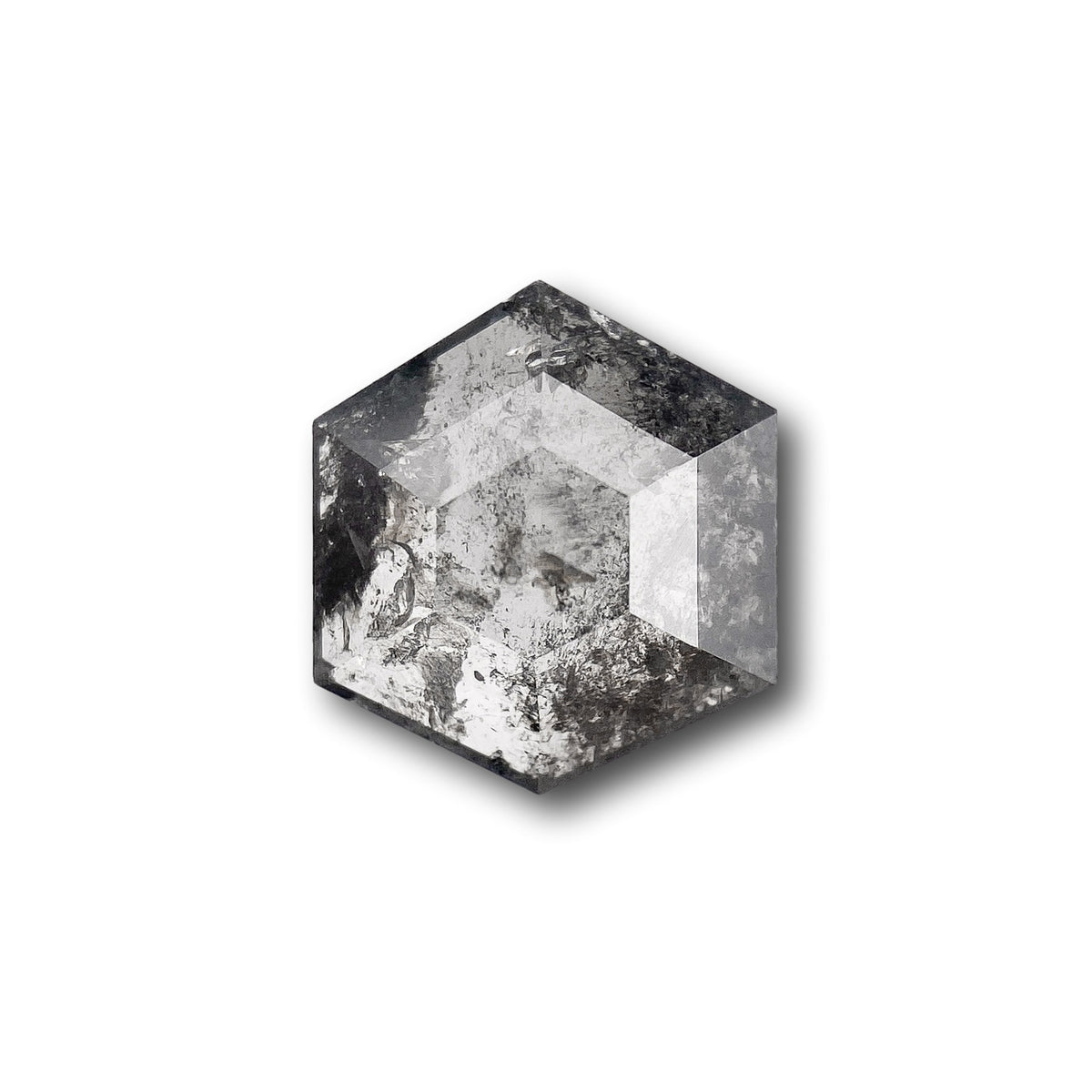 0.88ct | Salt & Pepper Hexagon Shape Rose Cut Diamond