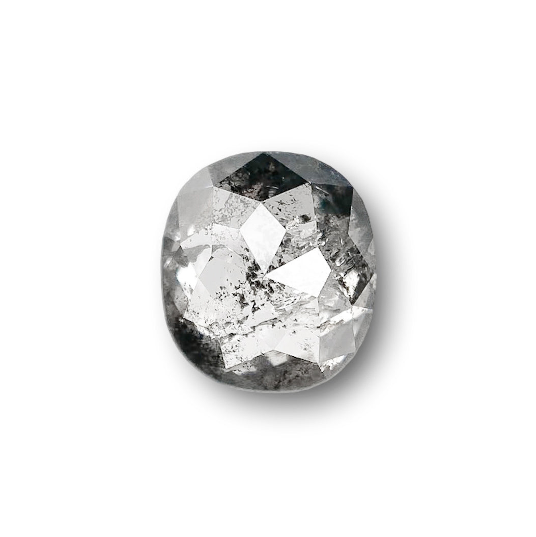 0.82ct | Salt & Pepper Cushion Shape Rose Cut Diamond