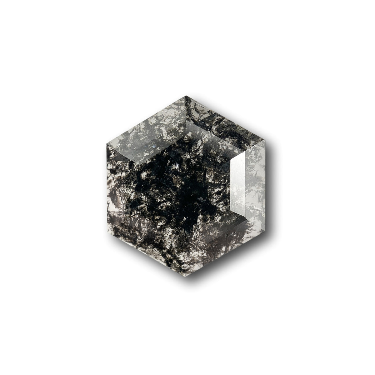 2.80ct | Salt & Pepper Hexagon Shape Rose Cut Diamond