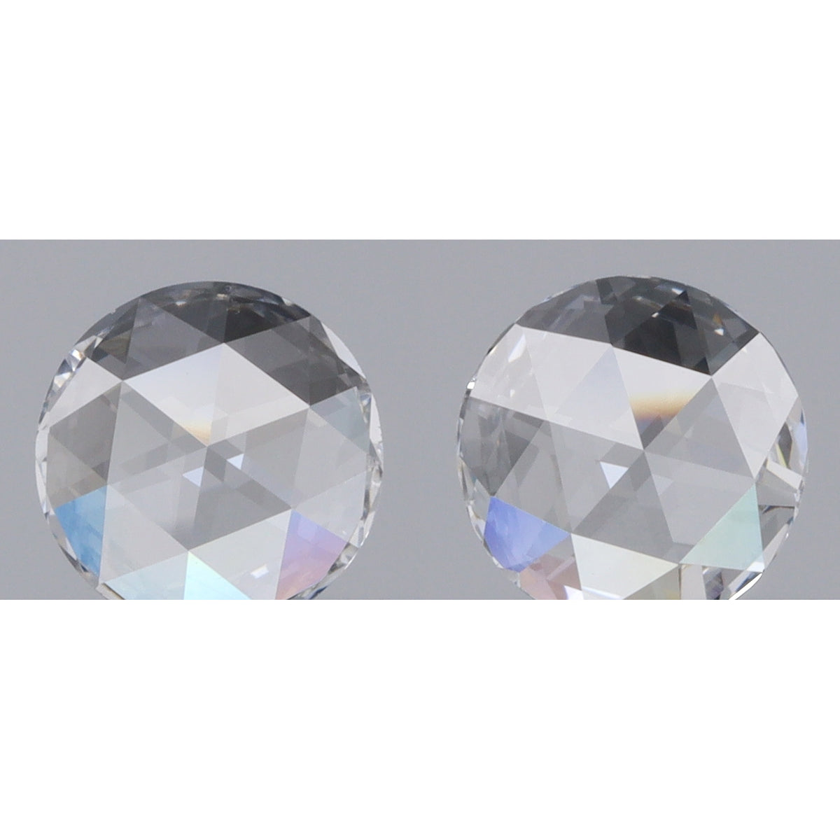 0.44cttw | D VS Round Shape Rose Cut Diamond Matched Pair - Modern Rustic Diamond
