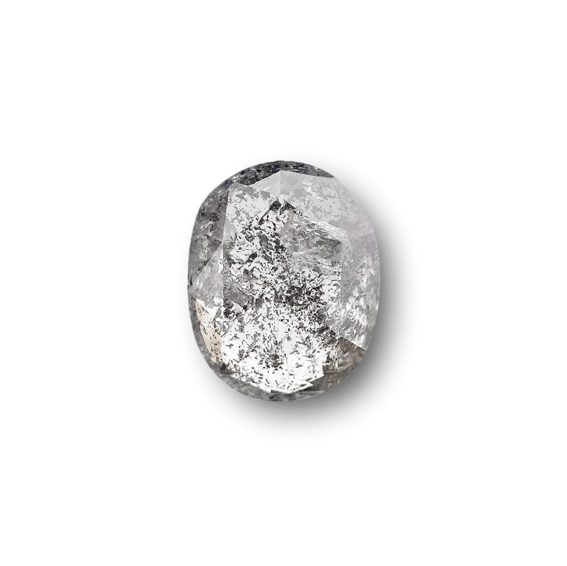 1.16ct | Salt & Pepper Cushion Shape Rose Cut Diamond - Modern Rustic Diamond