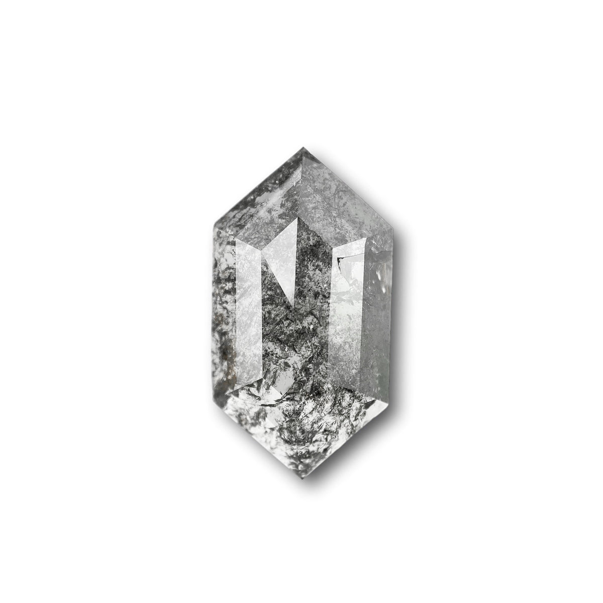 4.05ct | Salt & Pepper Hexagon Shape Rose Cut Diamond