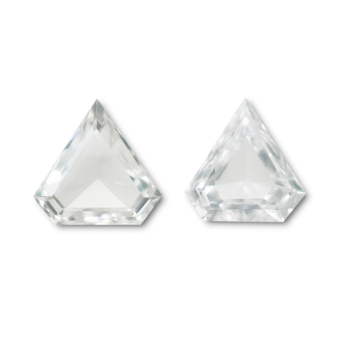 0.23cttw | E-F VVS Shield Shape Step Cut Diamond Matched Pair - Modern Rustic Diamond