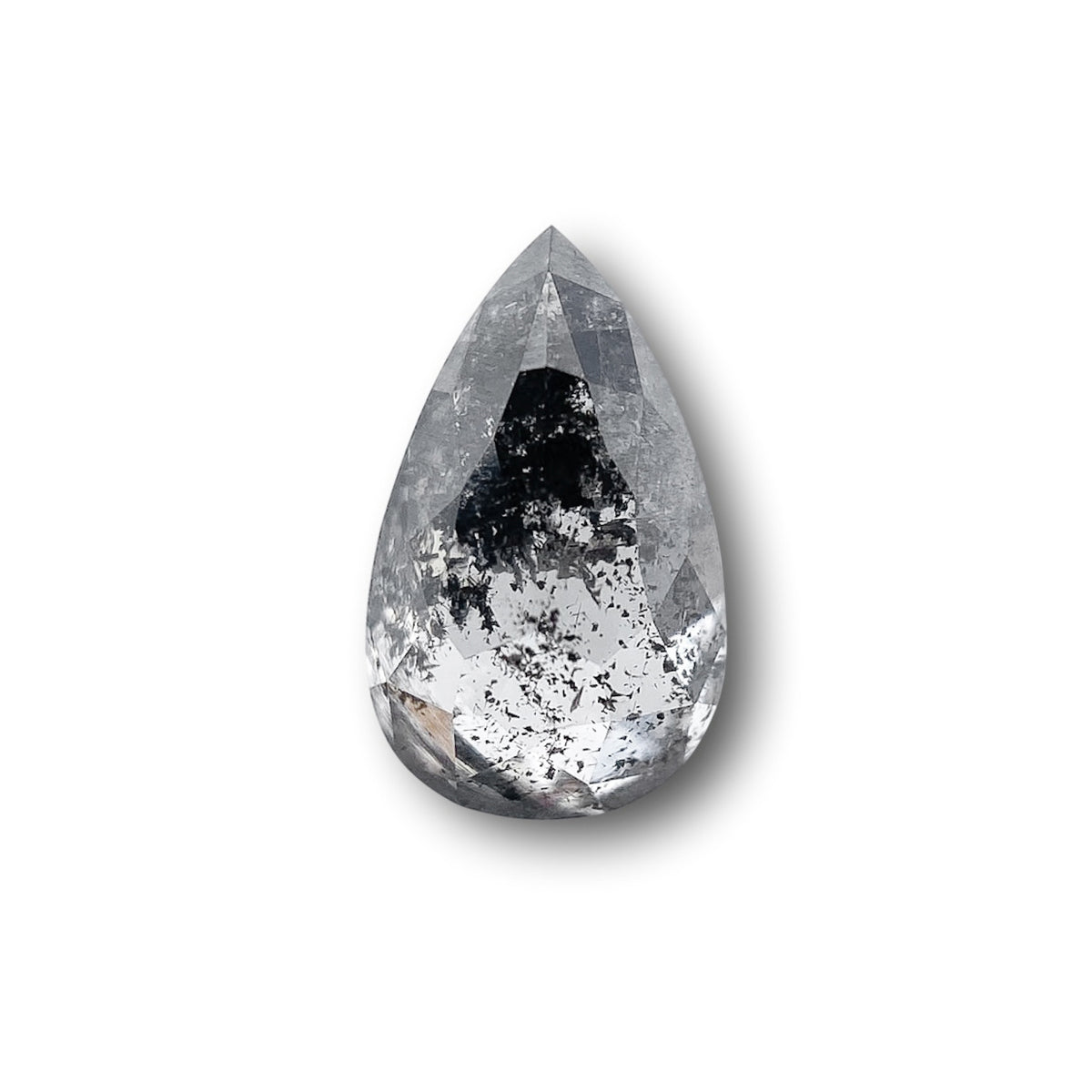 0.79ct | Salt & Pepper Pear Shape Rose Cut Diamond