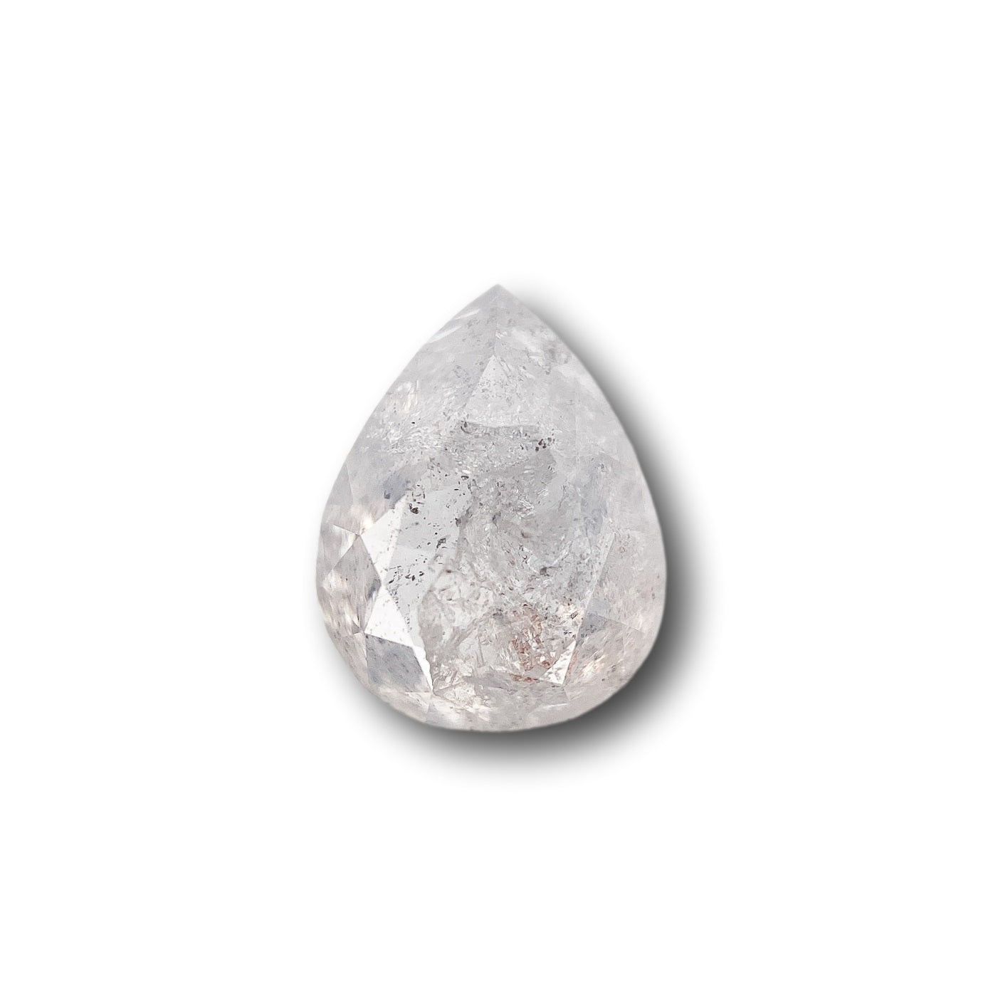 1.59ct | Salt & Pepper Pear Shape Rose Cut Diamond - Modern Rustic Diamond