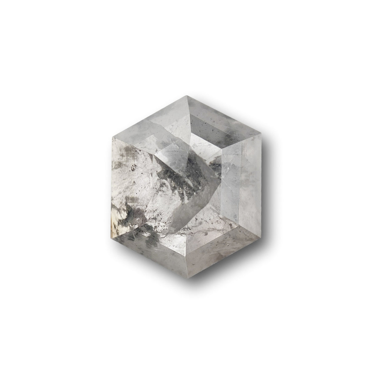 1.77ct | Salt & Pepper Hexagon Shape Rose Cut Diamond