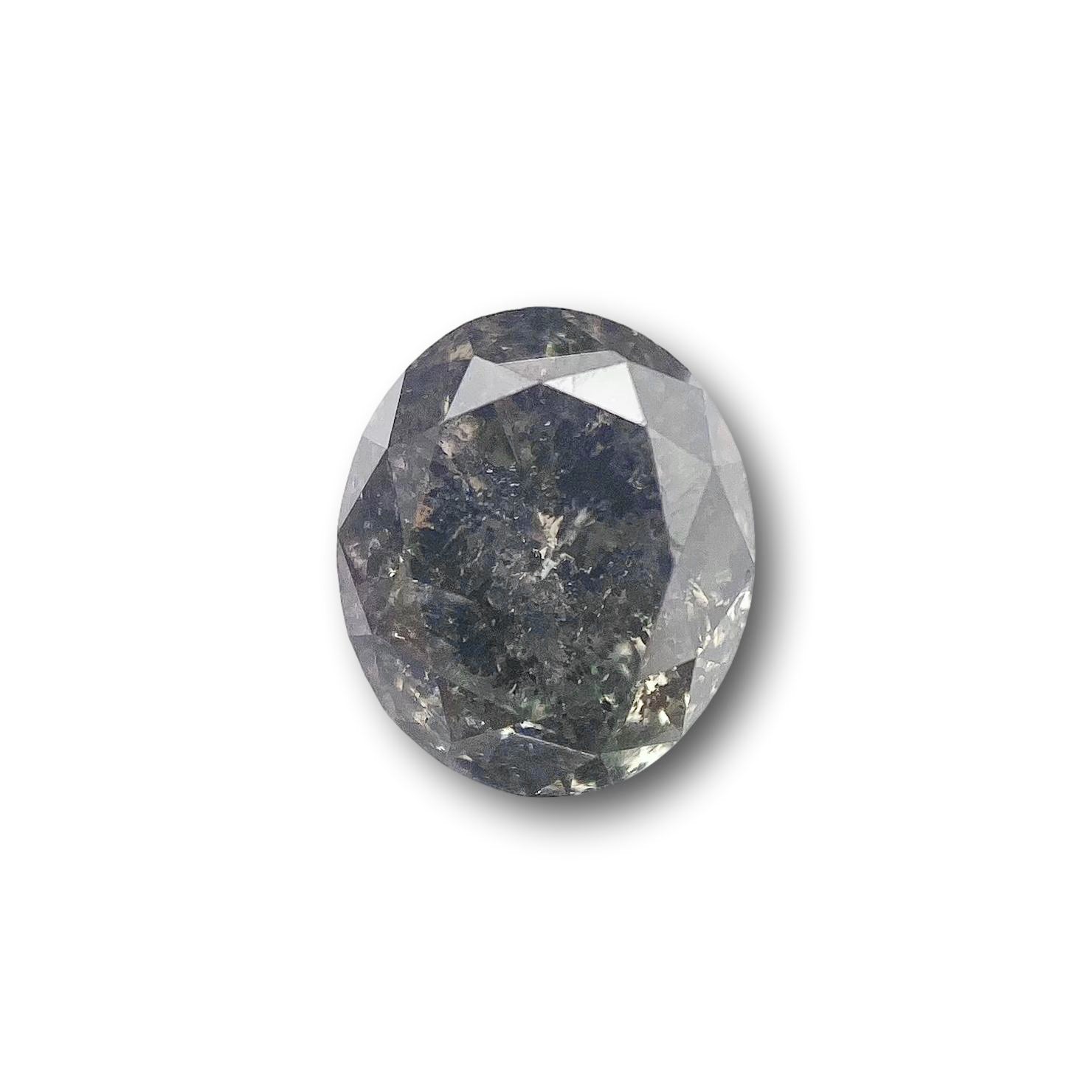 1.05ct | Salt & Pepper Oval Shape Brilliant Cut Diamond - Modern Rustic Diamond