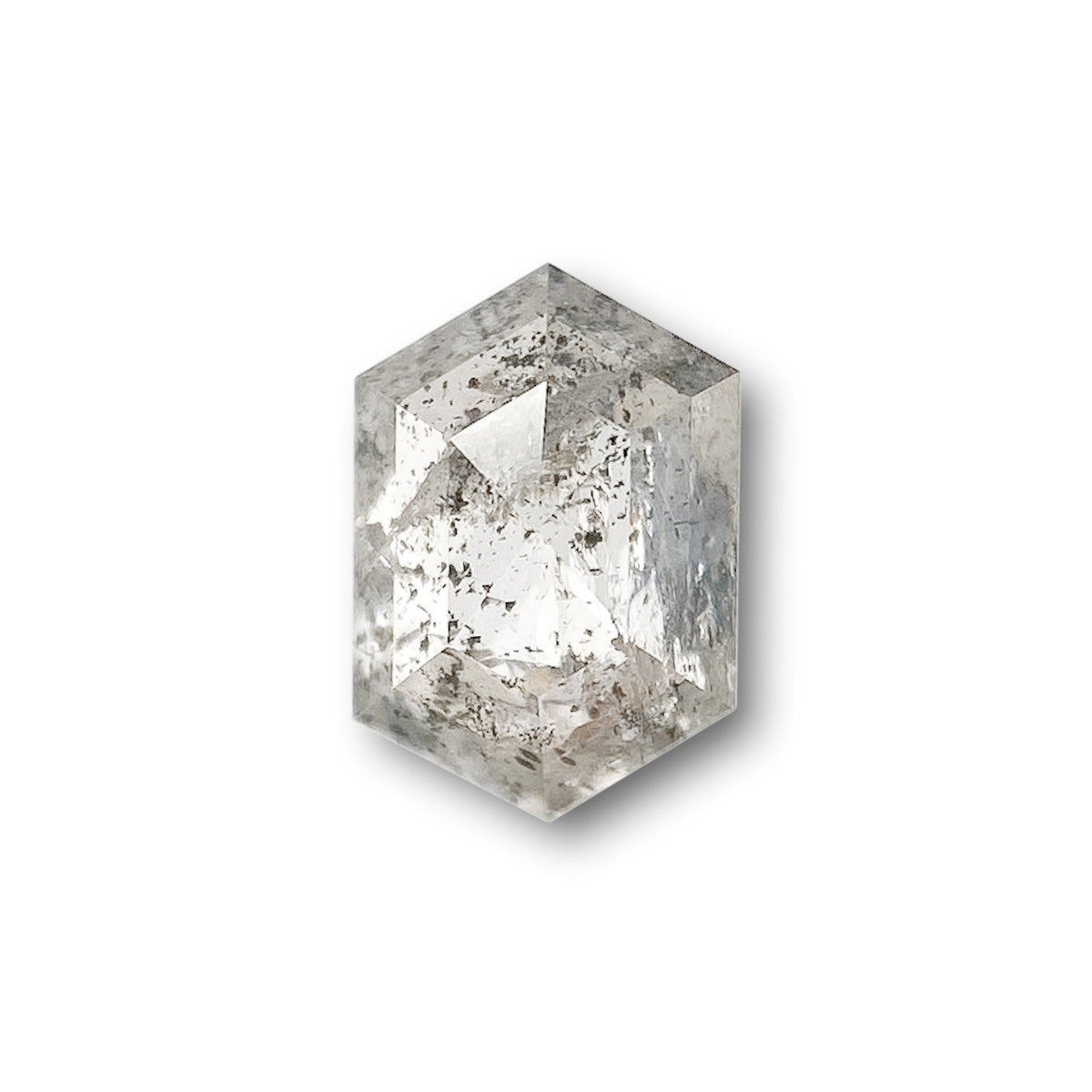 0.81ct | Salt & Pepper Hexagon Shape Step Cut Diamond