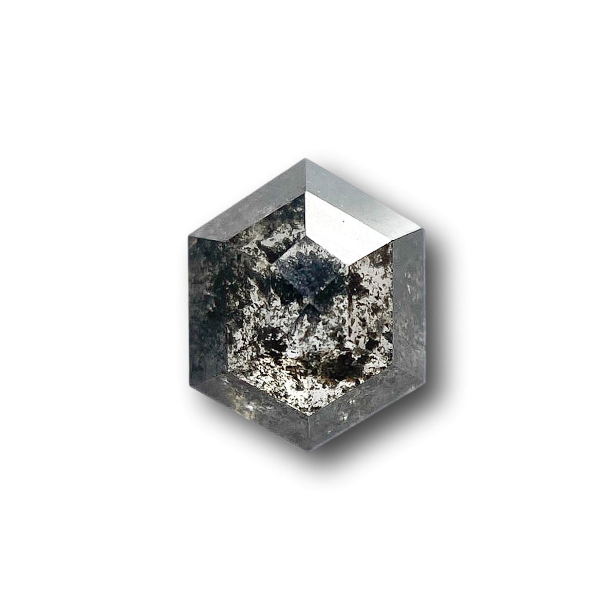 1.32ct | Salt & Pepper Hexagon Shape Rose Cut Diamond