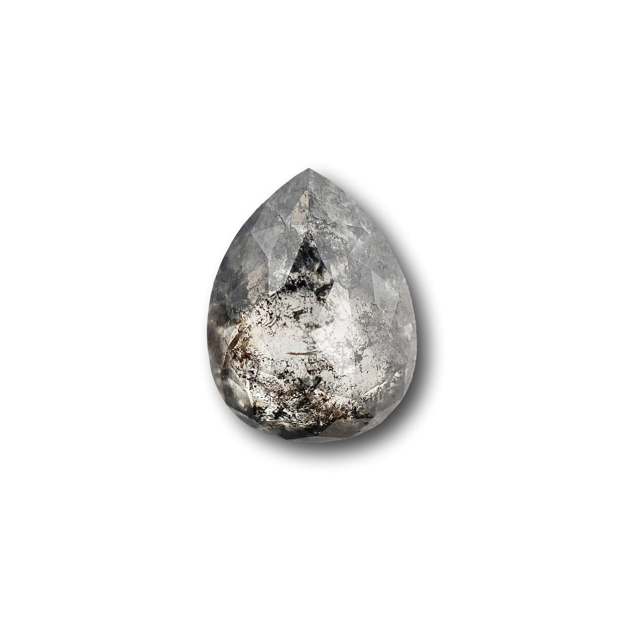 1.74ct | Salt & Pepper Pear Shape Rose Cut Diamond