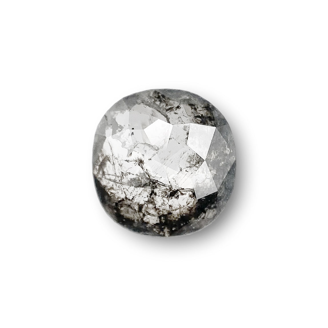 0.81ct | Salt & Pepper Cushion Shape Rose Cut Diamond
