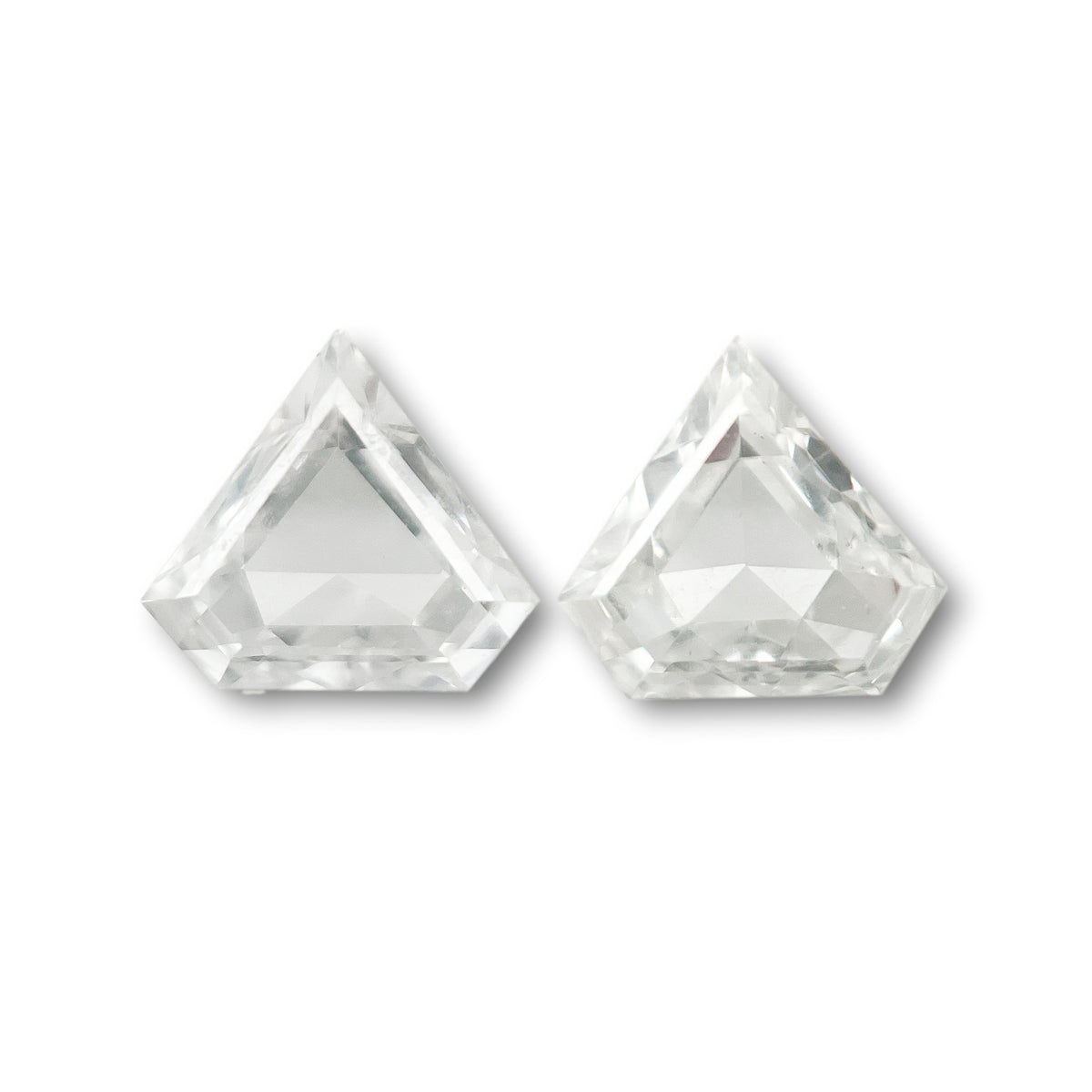 0.16cttw | G-H VS Shield Shape Step Cut Diamond Matched Pair - Modern Rustic Diamond
