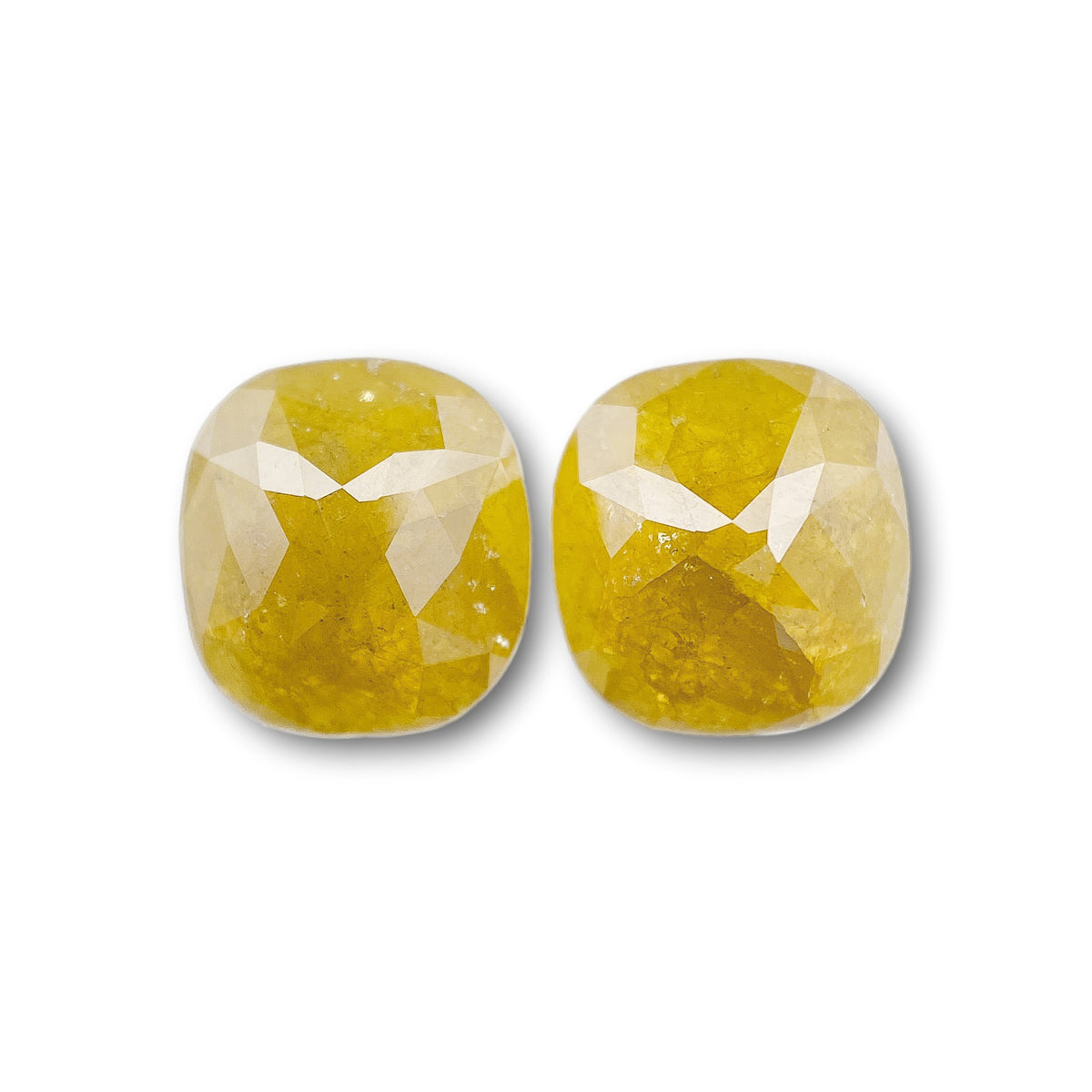 2.34cttw | Rustic  Cushion Shape Rose Cut Diamond Matched Pair - Modern Rustic Diamond