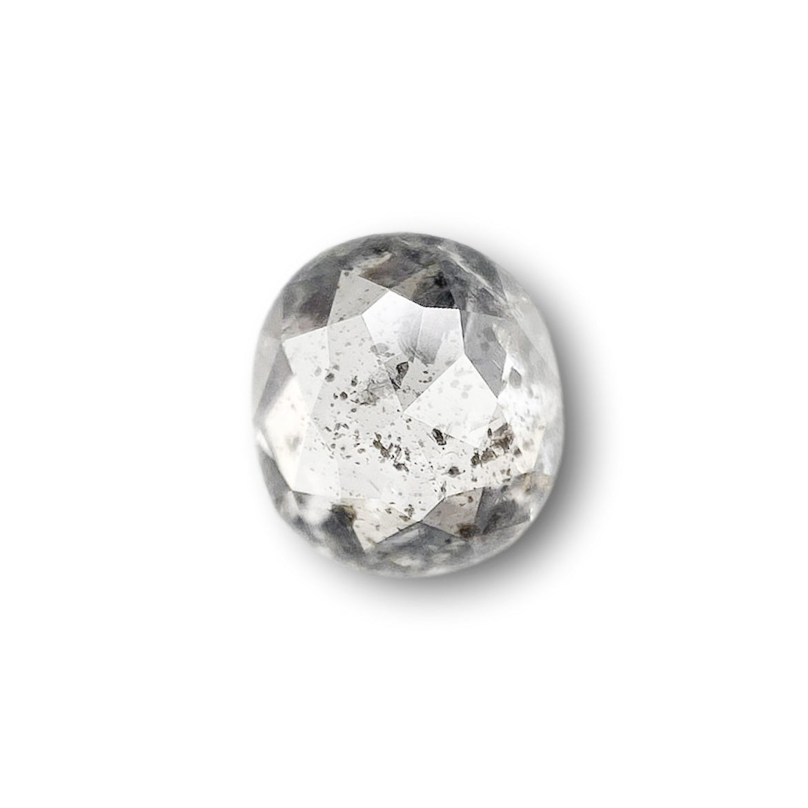 0.74ct | Salt & Pepper Cushion Shape Rose Cut Diamond