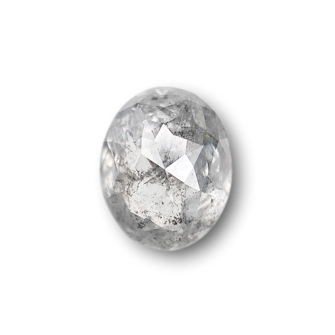 1.09ct | Salt & Pepper Oval Shape Rose Cut Diamond