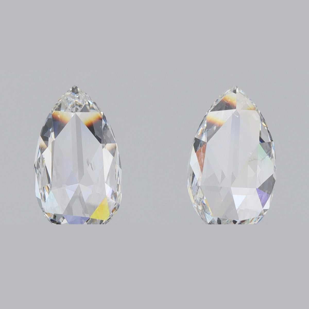 0.85cttw | F-G SI-SI2 Pear Shape Rose Cut Diamond Matched Pair