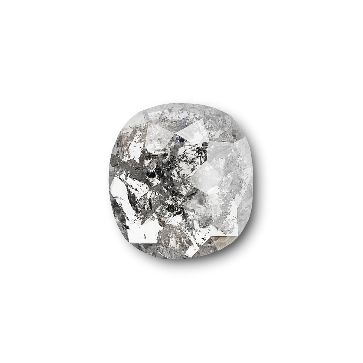 0.99ct | Salt & Pepper Cushion Shape Rose Cut Diamond