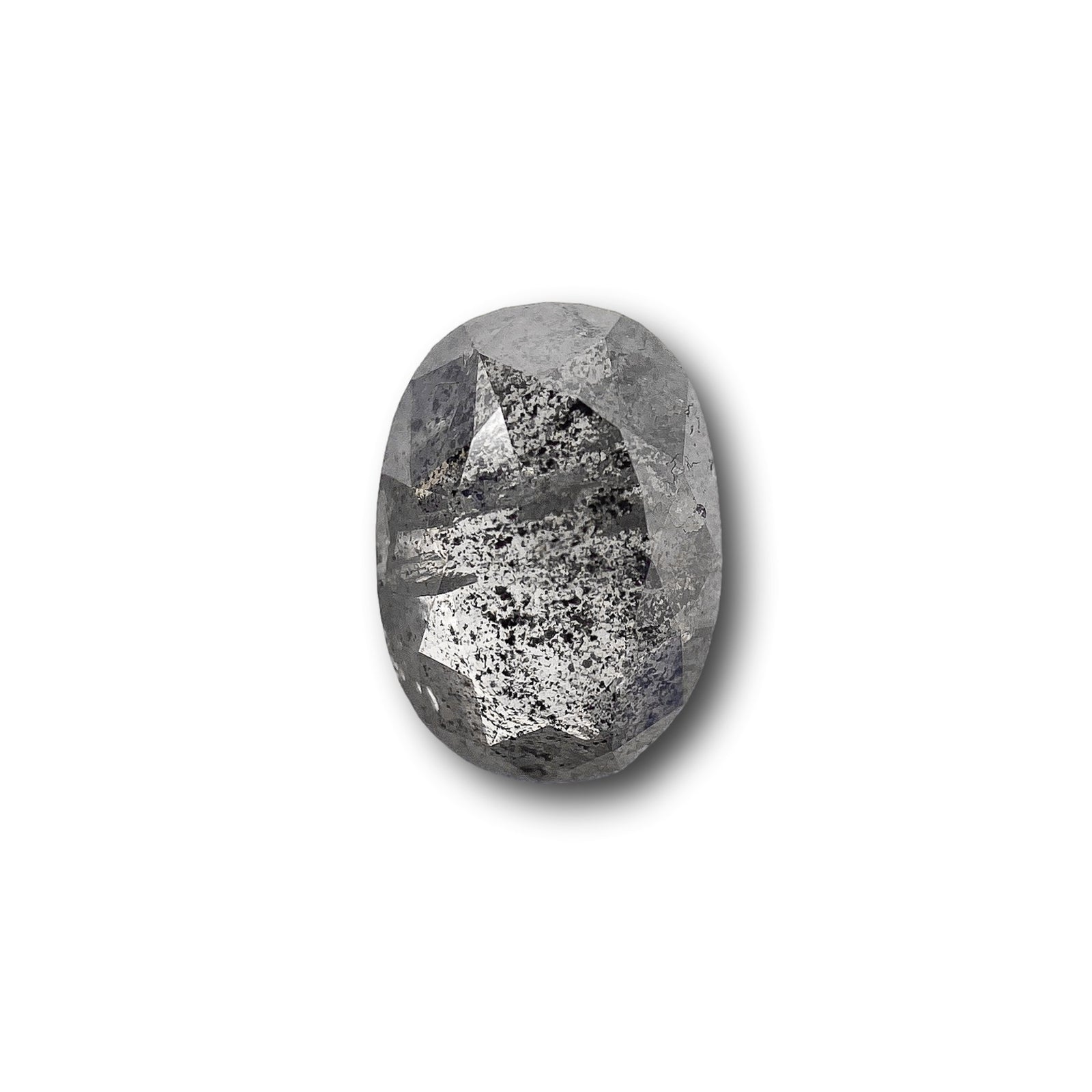1.06ct | Salt & Pepper Oval Shape Rose Cut Diamond - Modern Rustic Diamond