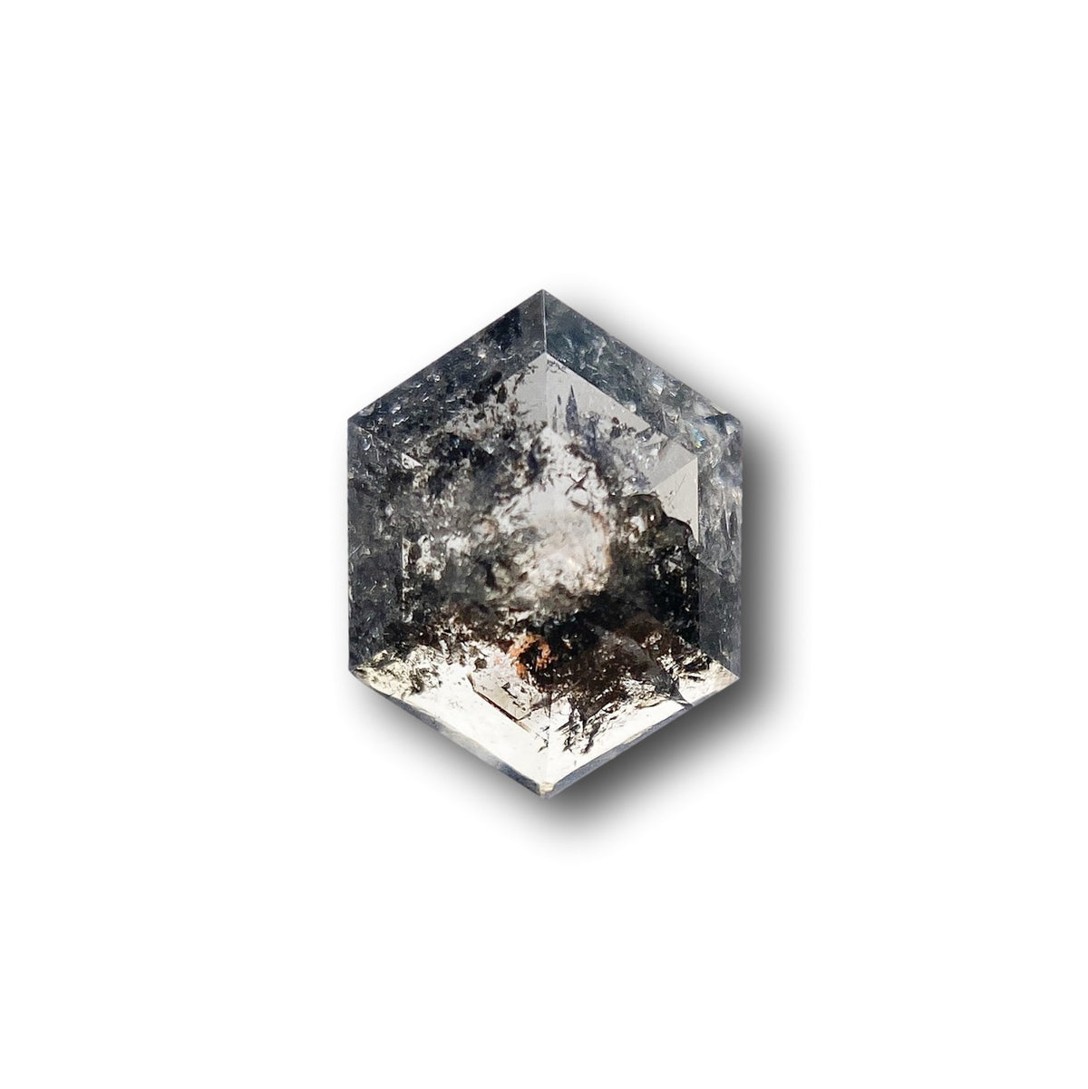0.85ct | Salt & Pepper Hexagon Shape Rose Cut Diamond