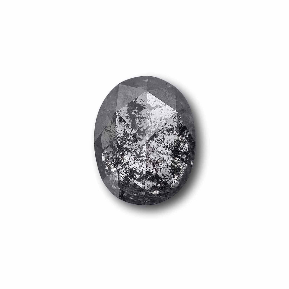 0.97ct | Salt & Pepper Oval Shape Rose Cut Diamond