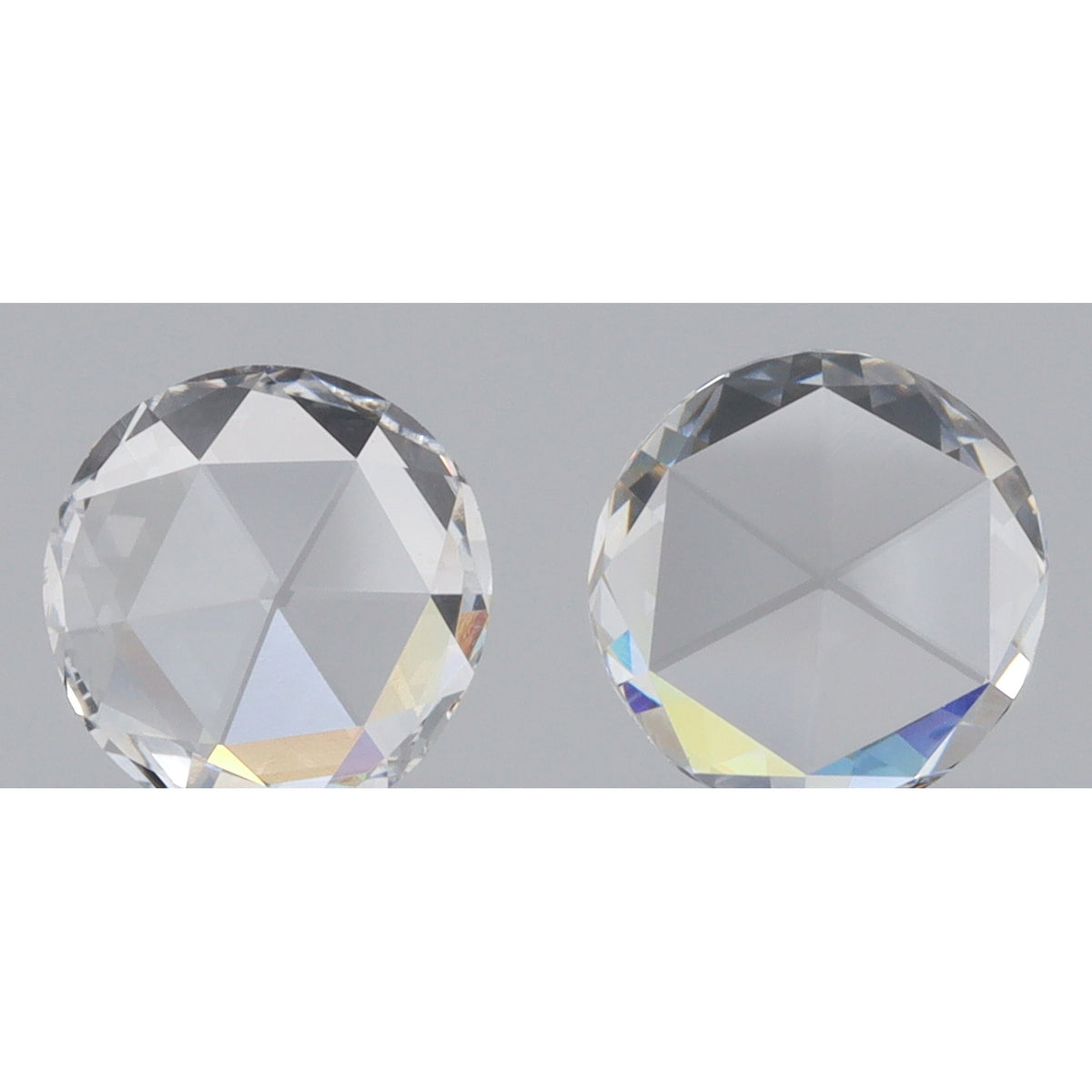 0.75cttw | F-G VVS Round Shape Rose Cut Diamond Matched Pair - Modern Rustic Diamond