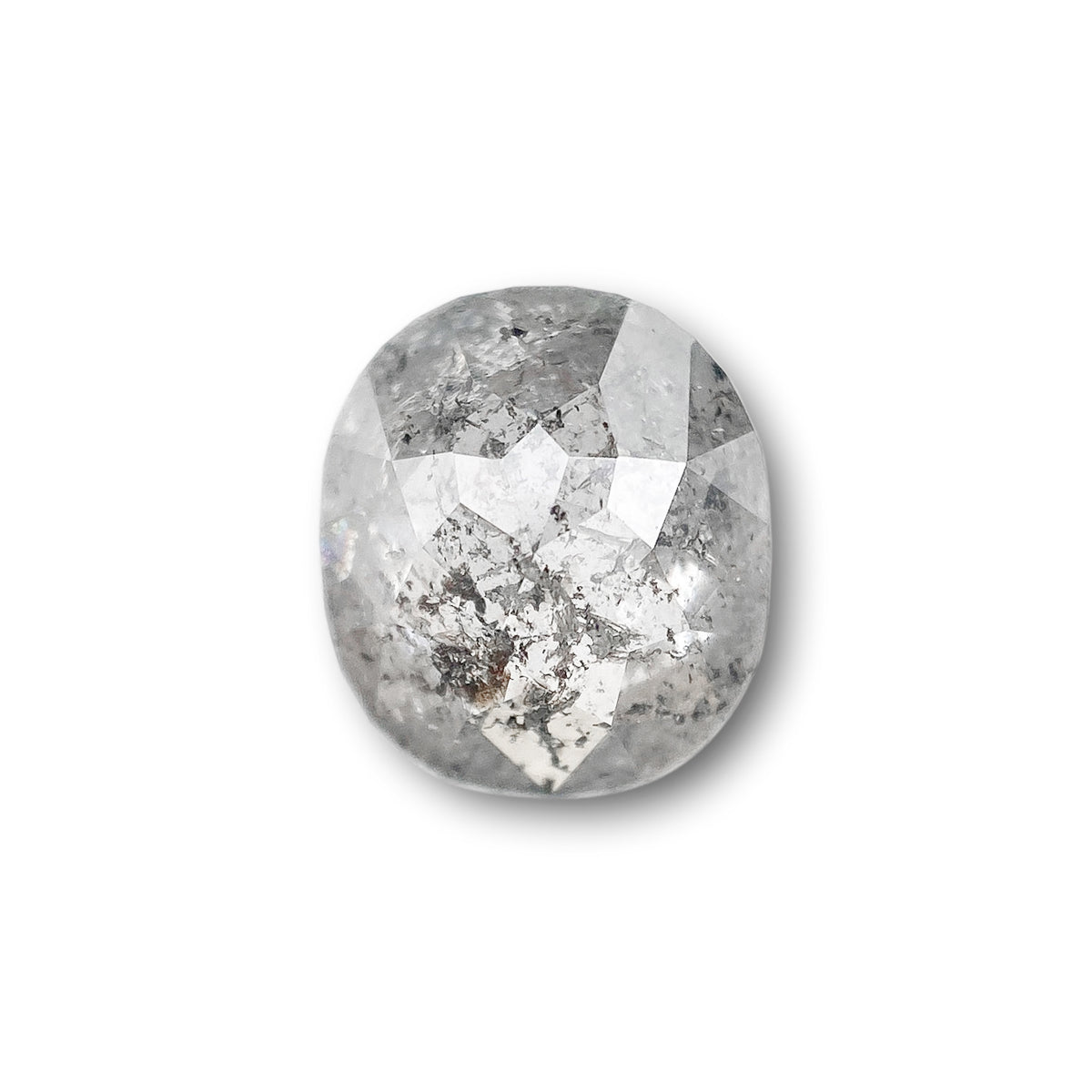 1.35ct | Salt & Pepper Cushion Shape Rose Cut Diamond