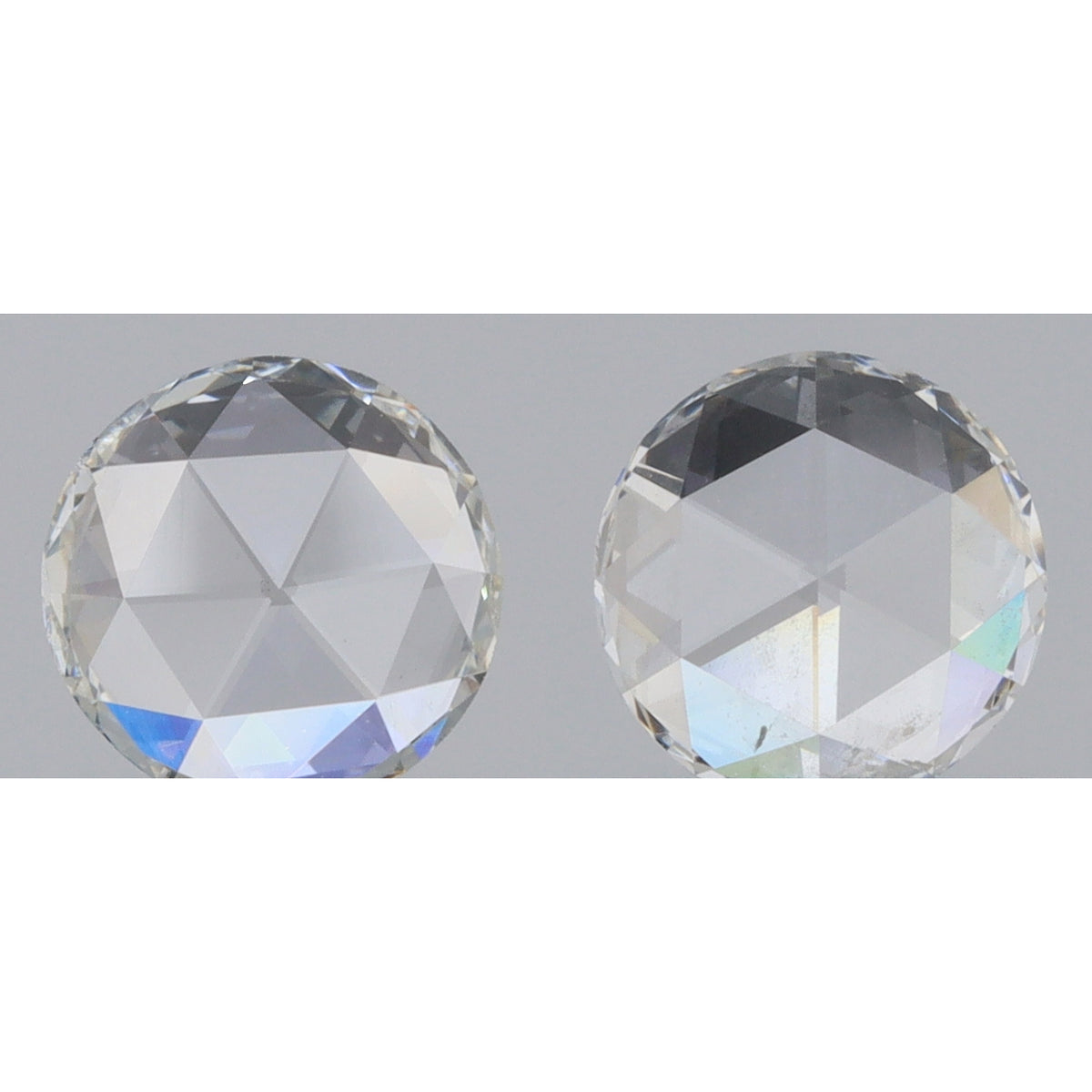 0.72cttw | I-J SI Round Shape Rose Cut Diamond Matched Pair - Modern Rustic Diamond