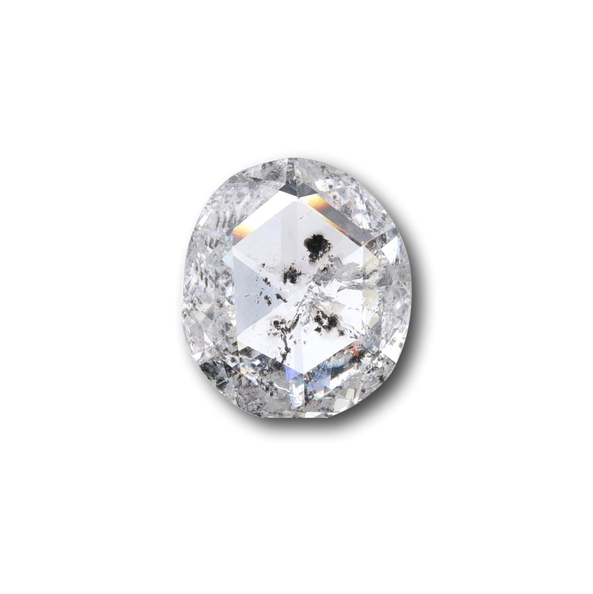 0.96ct | Salt & Pepper Oval Shape Rose Cut Diamond