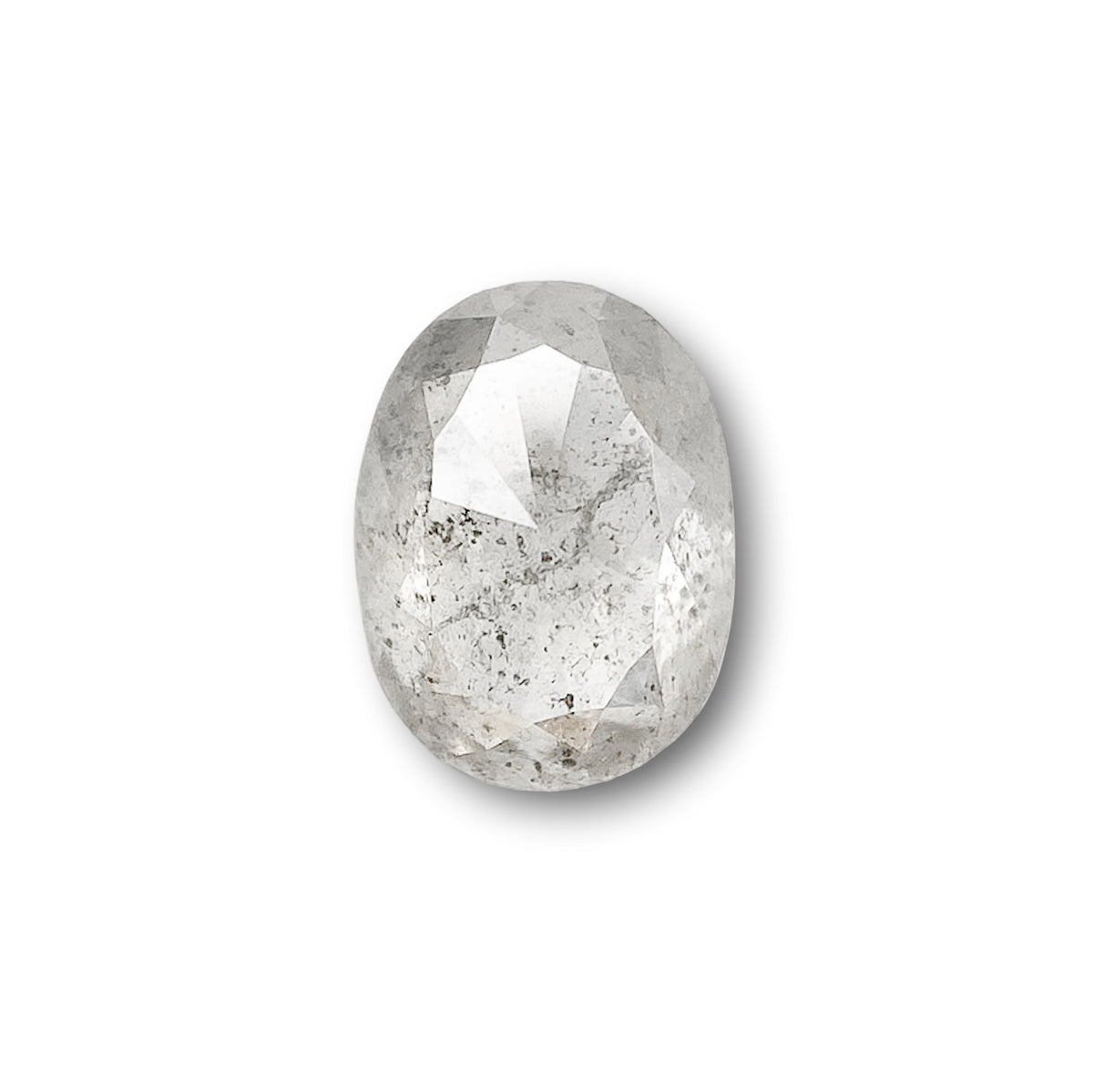 0.77ct | Salt & Pepper Oval Shape Rose Cut Diamond