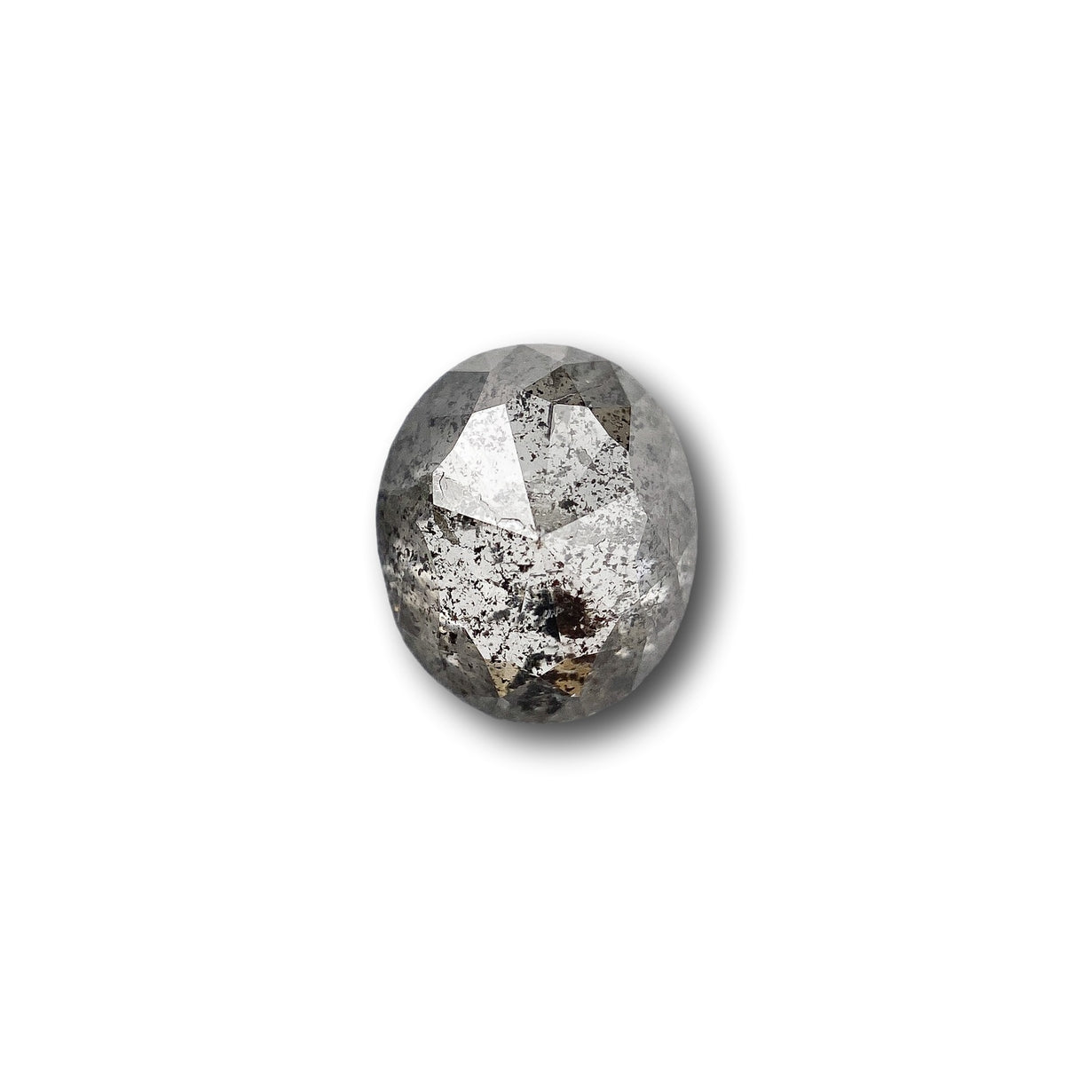 1.37ct | Salt & Pepper Oval Shape Rose Cut Diamond - Modern Rustic Diamond