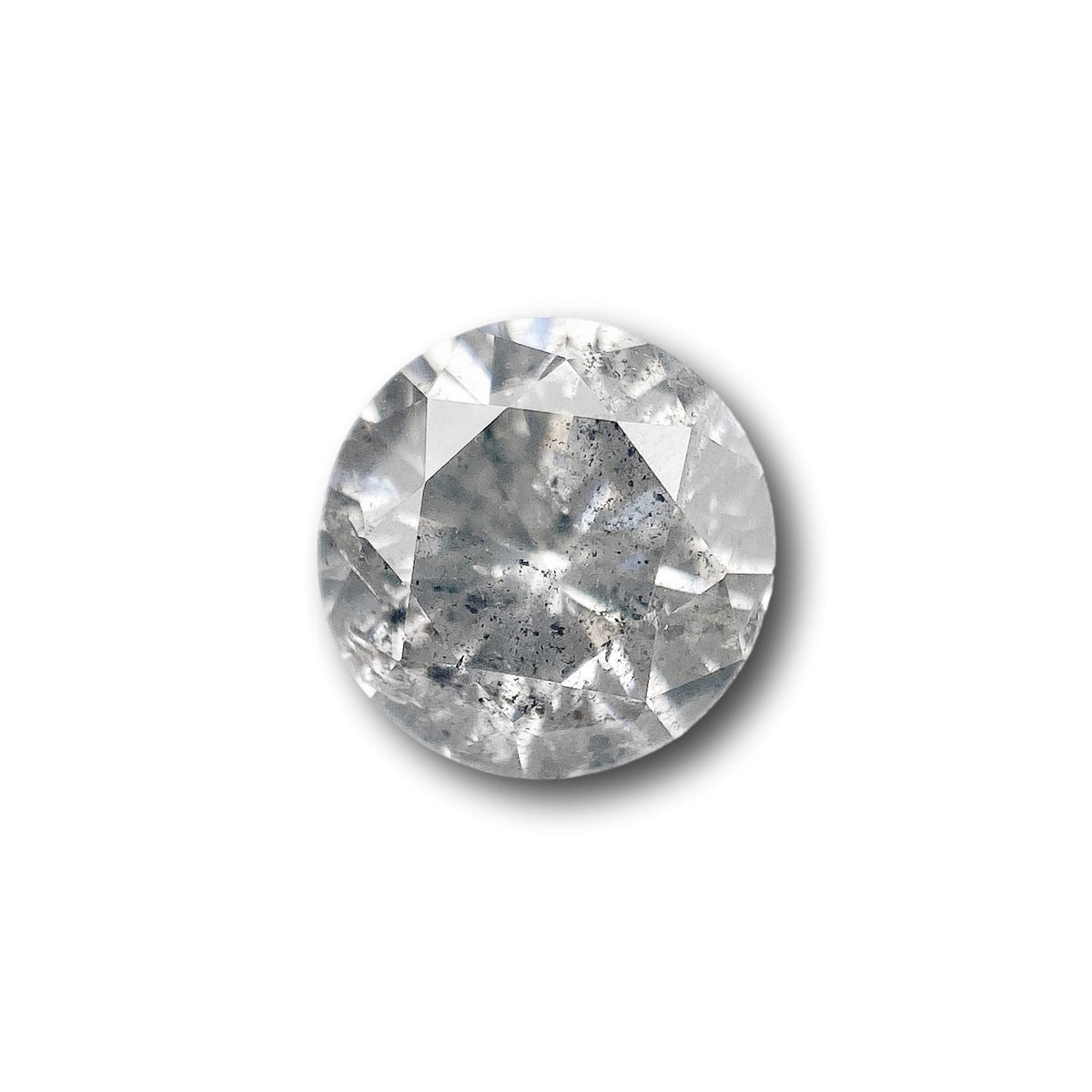 1.27ct | Salt & Pepper Round Shape Brilliant Cut Diamond