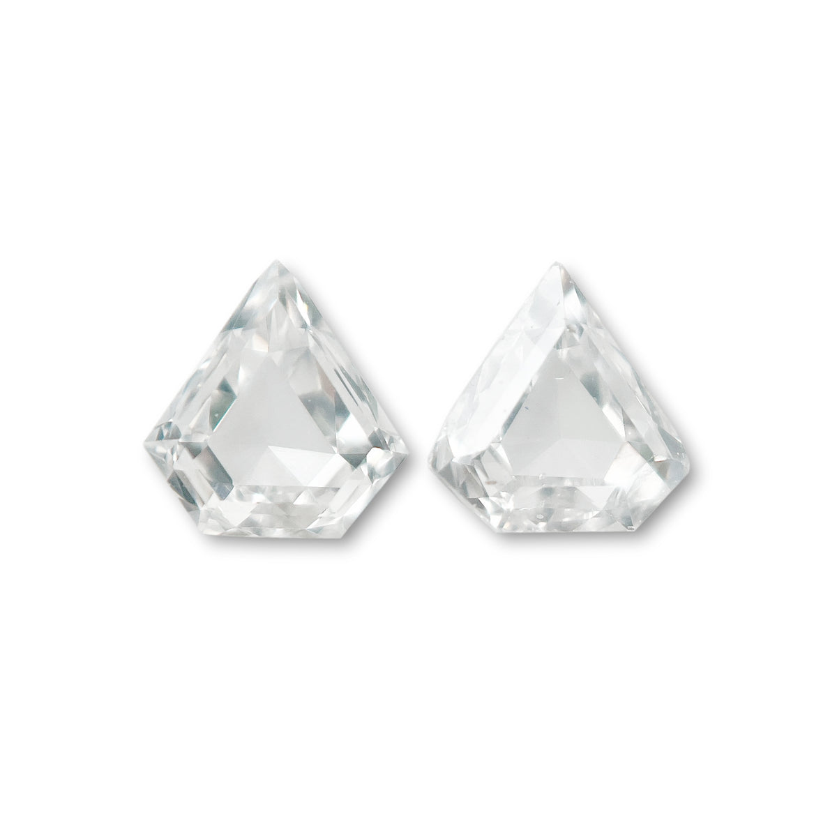 0.17cttw | E-F VS-SI Shield Shape Step Cut Diamond Matched Pair - Modern Rustic Diamond