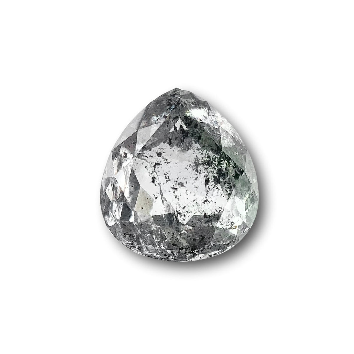 1.16ct | Salt & Pepper Pear Shape Rose Cut Diamond - Modern Rustic Diamond