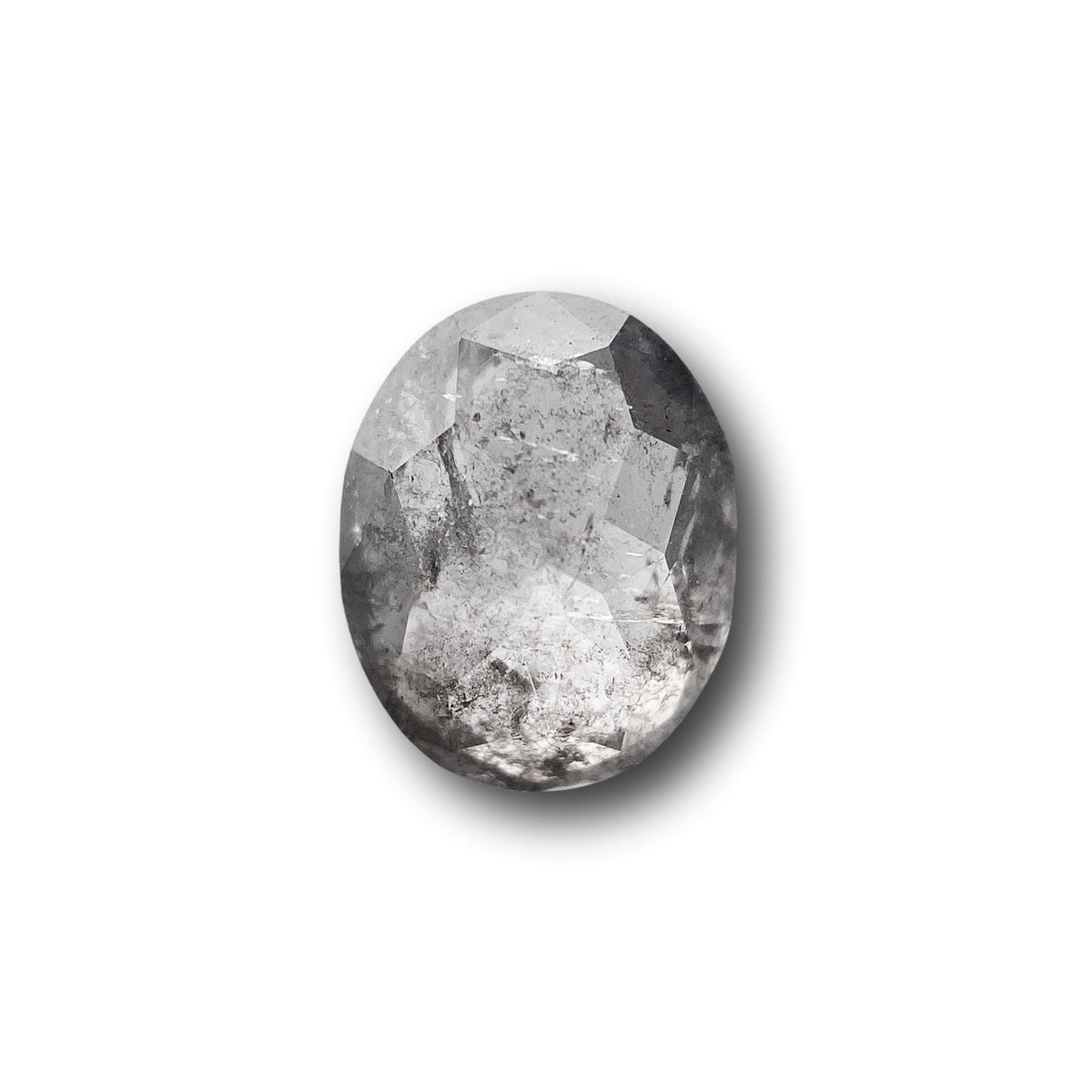 1.21ct | Salt & Pepper Oval Shape Rose Cut Diamond - Modern Rustic Diamond