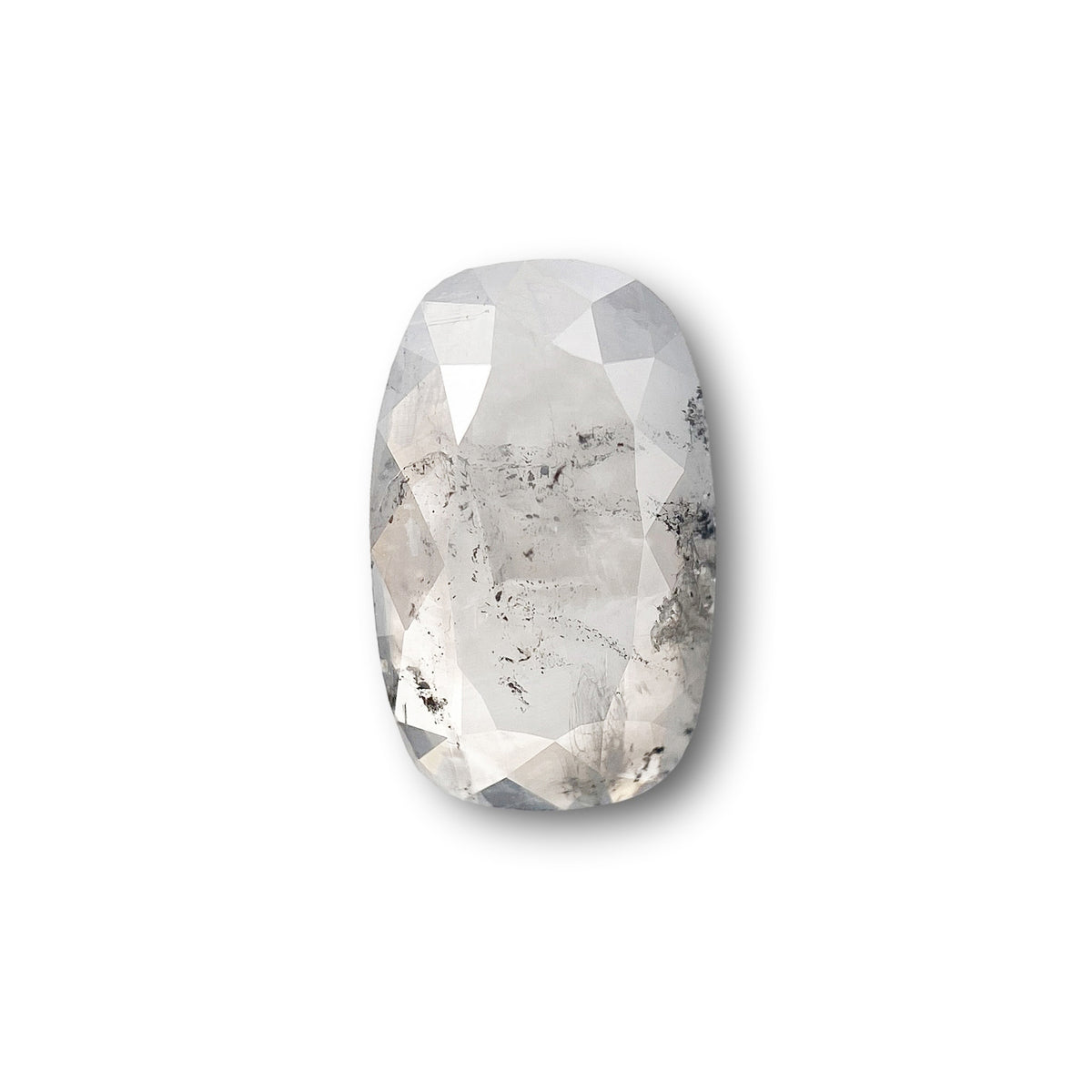 0.70ct | Salt & Pepper Cushion Shape Rose Cut Diamond