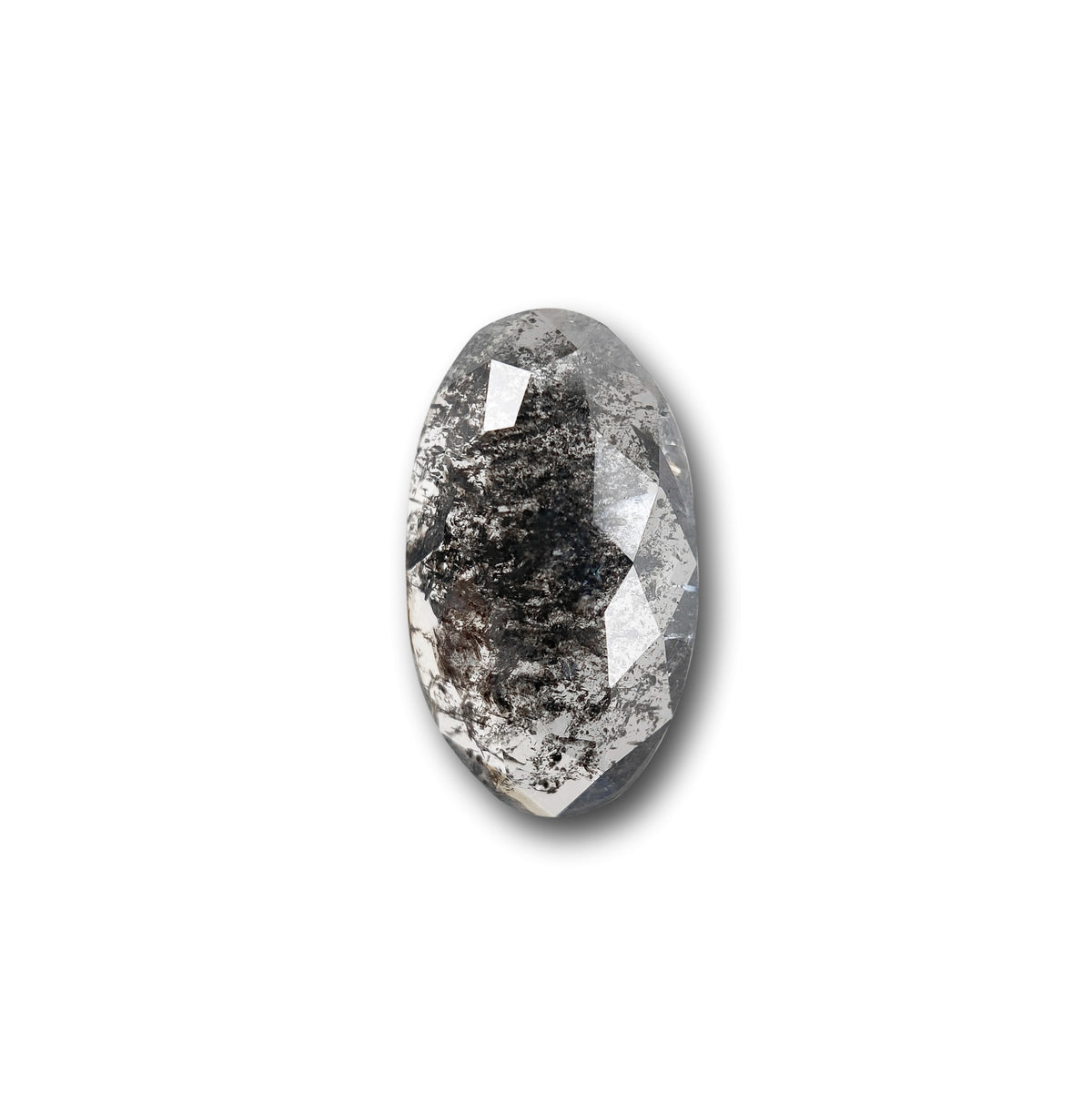 1.26ct | Salt & Pepper Oval Shape Rose Cut Diamond