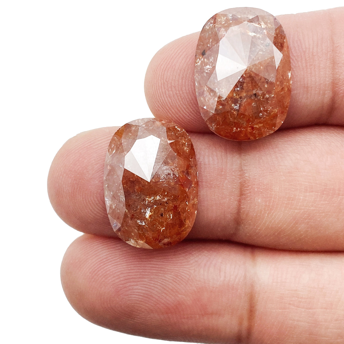 21.15cttw | Salt & Pepper Cushion Shape Rose Cut Diamond Matched Pair - Modern Rustic Diamond