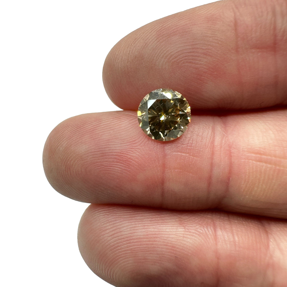 2.00ct | Champagne VS Round Shape Brilliant Cut Diamond-Modern Rustic Diamond