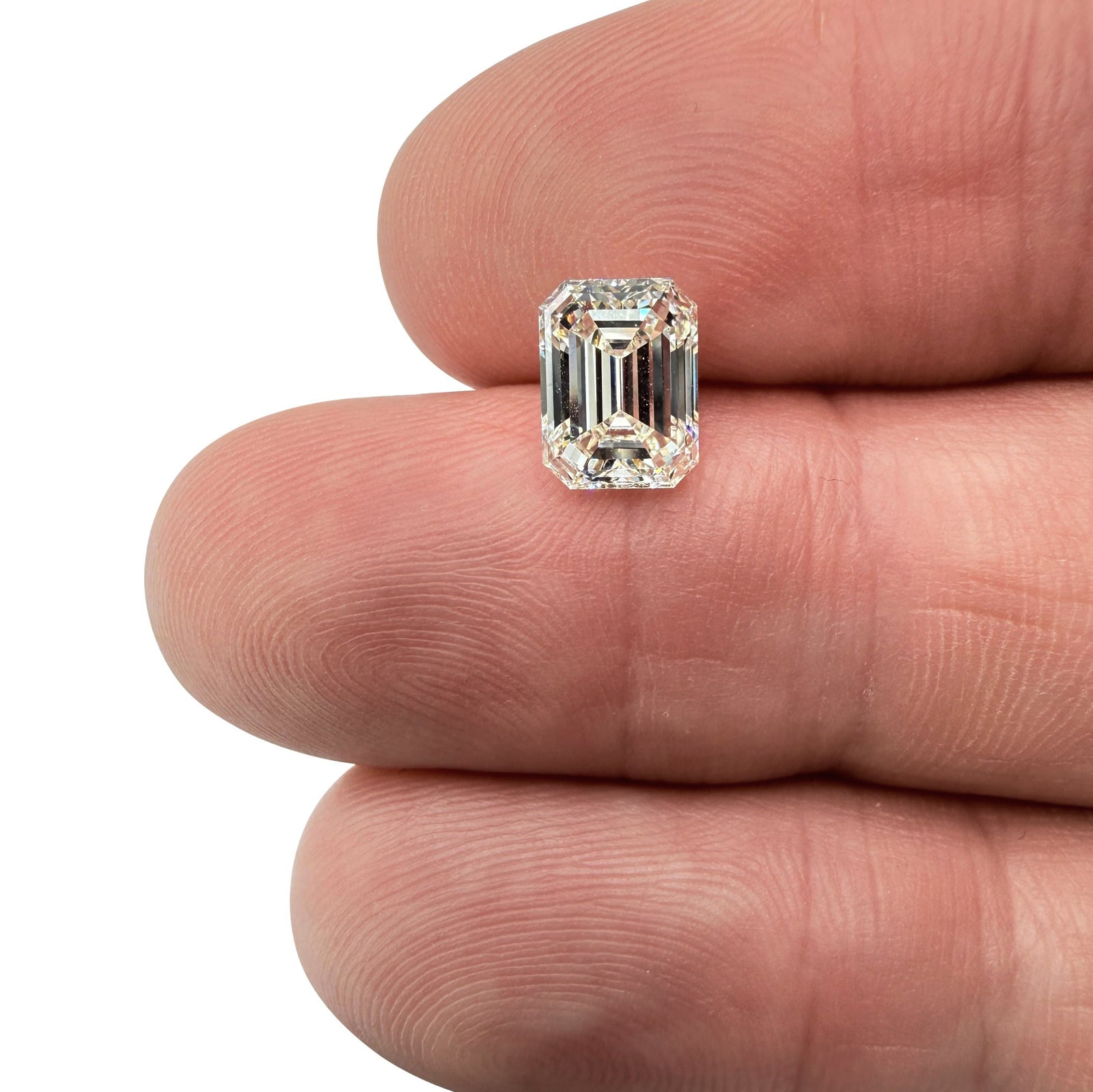 2.00ct | K/VVS2 Emerald Shape Brilliant Cut Diamond (GIA) - Modern Rustic Diamond