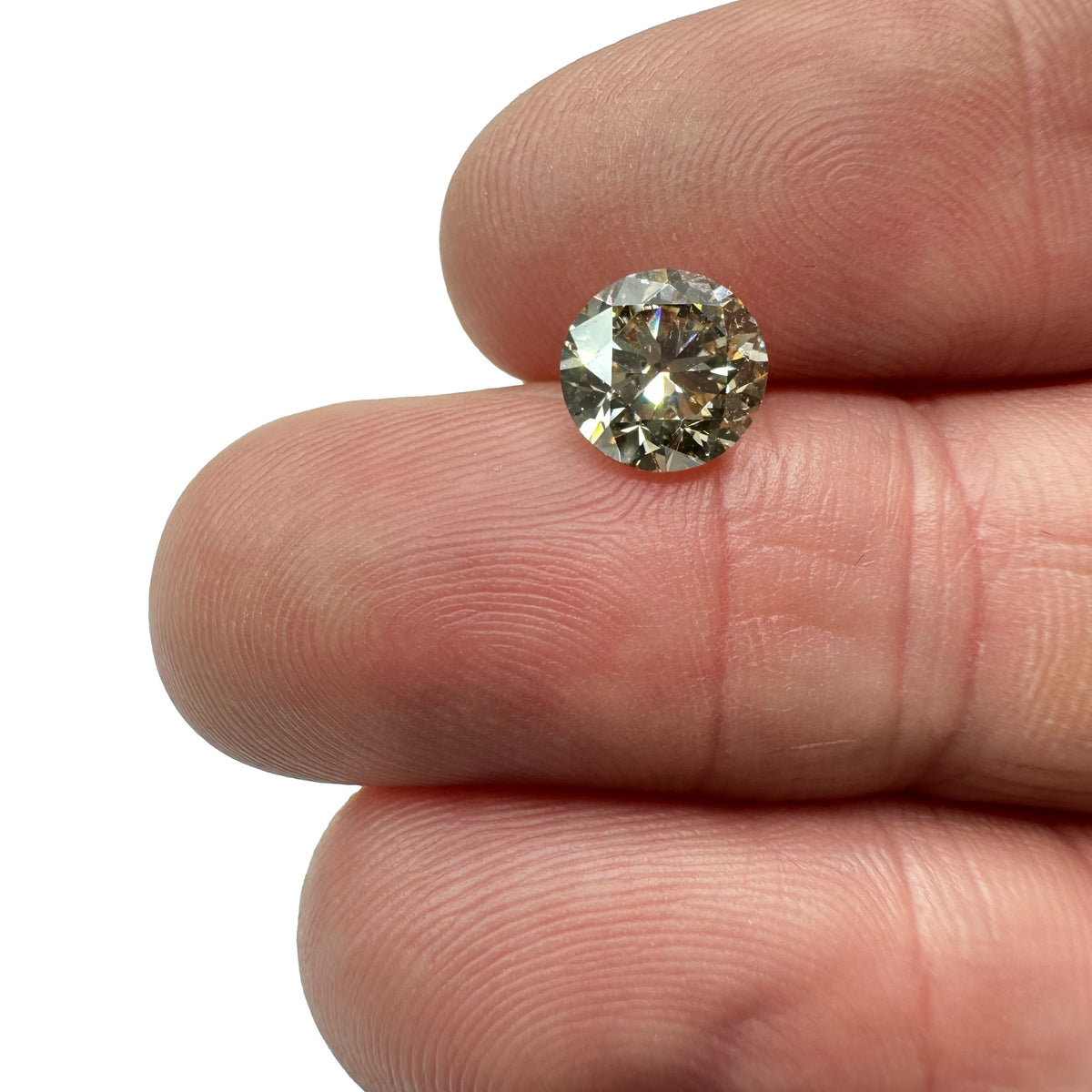 2.00ct | Light Brown VVS Round Shape Brilliant Cut Diamond - Modern Rustic Diamond