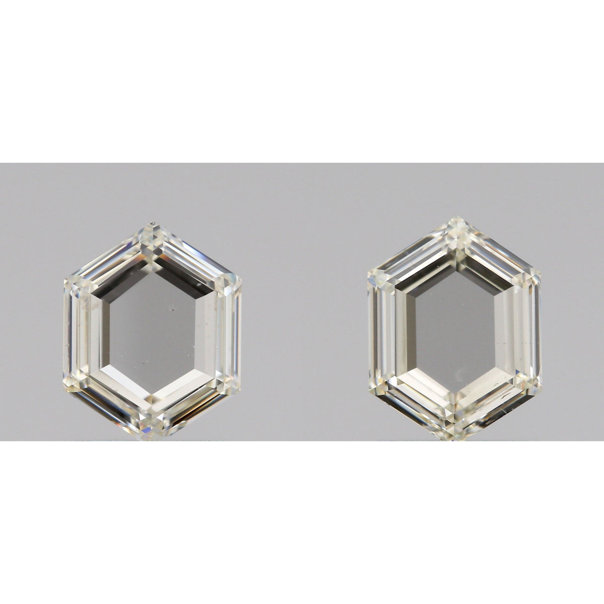 2.00cttw | H VS2 Hexagon Shape Portrait Cut Diamond Matched Pair - Modern Rustic Diamond