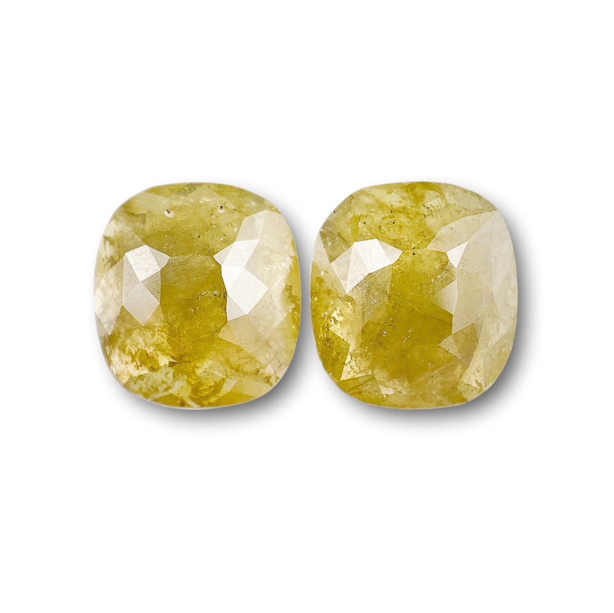 2.00cttw | Rustic  Cushion Shape Rose Cut Diamond Matched Pair - Modern Rustic Diamond