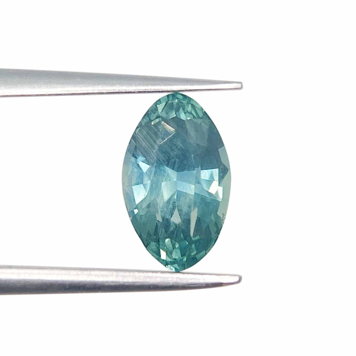2.01ct | Brilliant Cut Moval Shape Green Blue Montana Sapphire-Modern Rustic Diamond