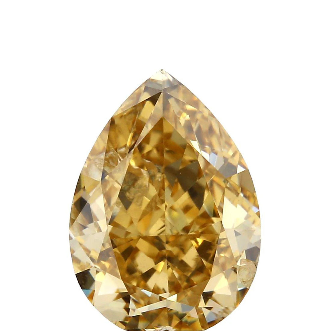 2.01ct | Fancy Brownish Orangy Yellow I1 Pear Shape Brilliant Cut Diamond (GIA) - Modern Rustic Diamond