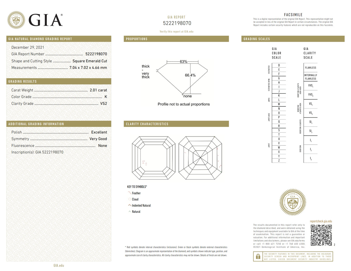 2.01ct | K/VS2 Asscher Shape Step Cut Diamond (GIA) - Modern Rustic Diamond