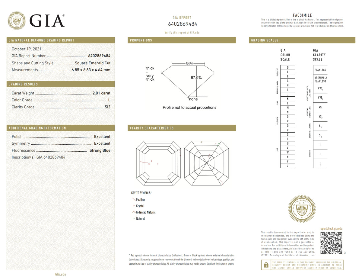 2.01ct | L/SI2 Asscher Shape Step Cut Diamond (GIA) - Modern Rustic Diamond