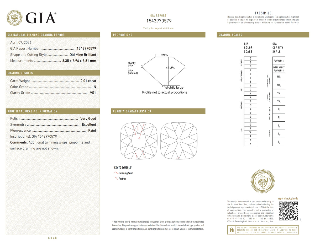 2.01ct | N/VS1 Cushion Shape Old Mine Cut Diamond (GIA) - Modern Rustic Diamond