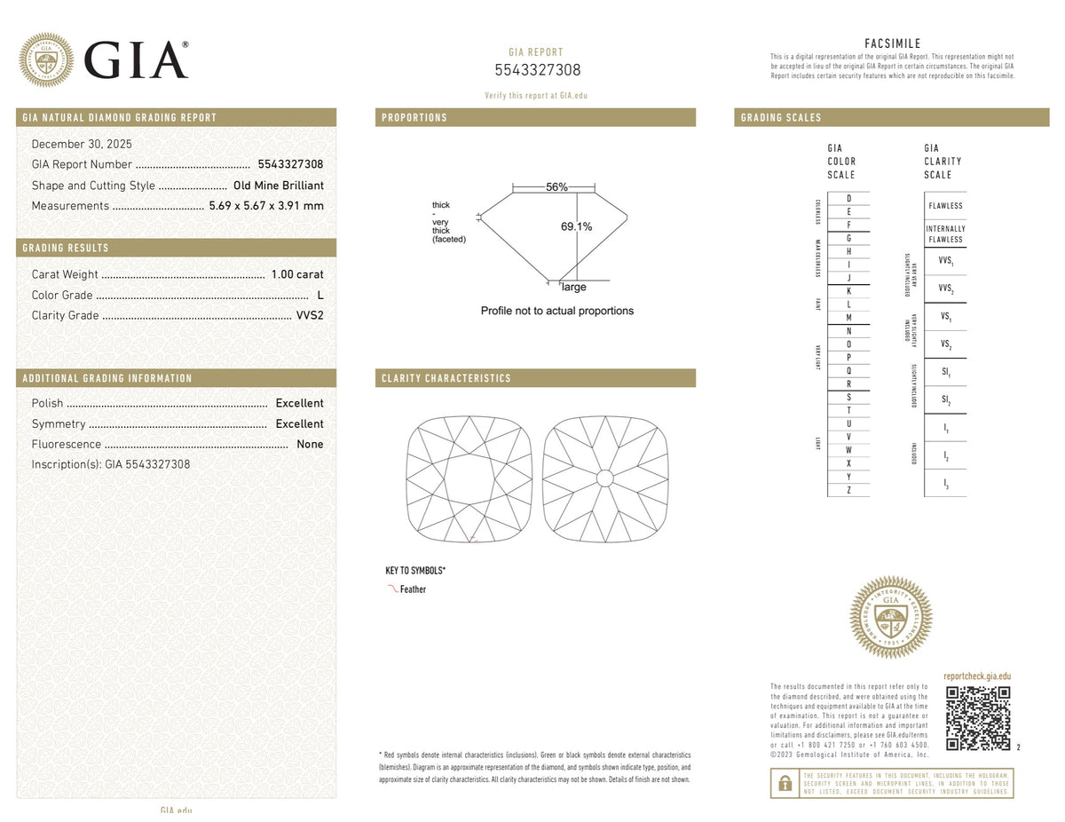 2.01cttw | L VS1-VVS2 Cushion Shape Old Mine Cut Diamond Matched Pair (GIA) - Modern Rustic Diamond