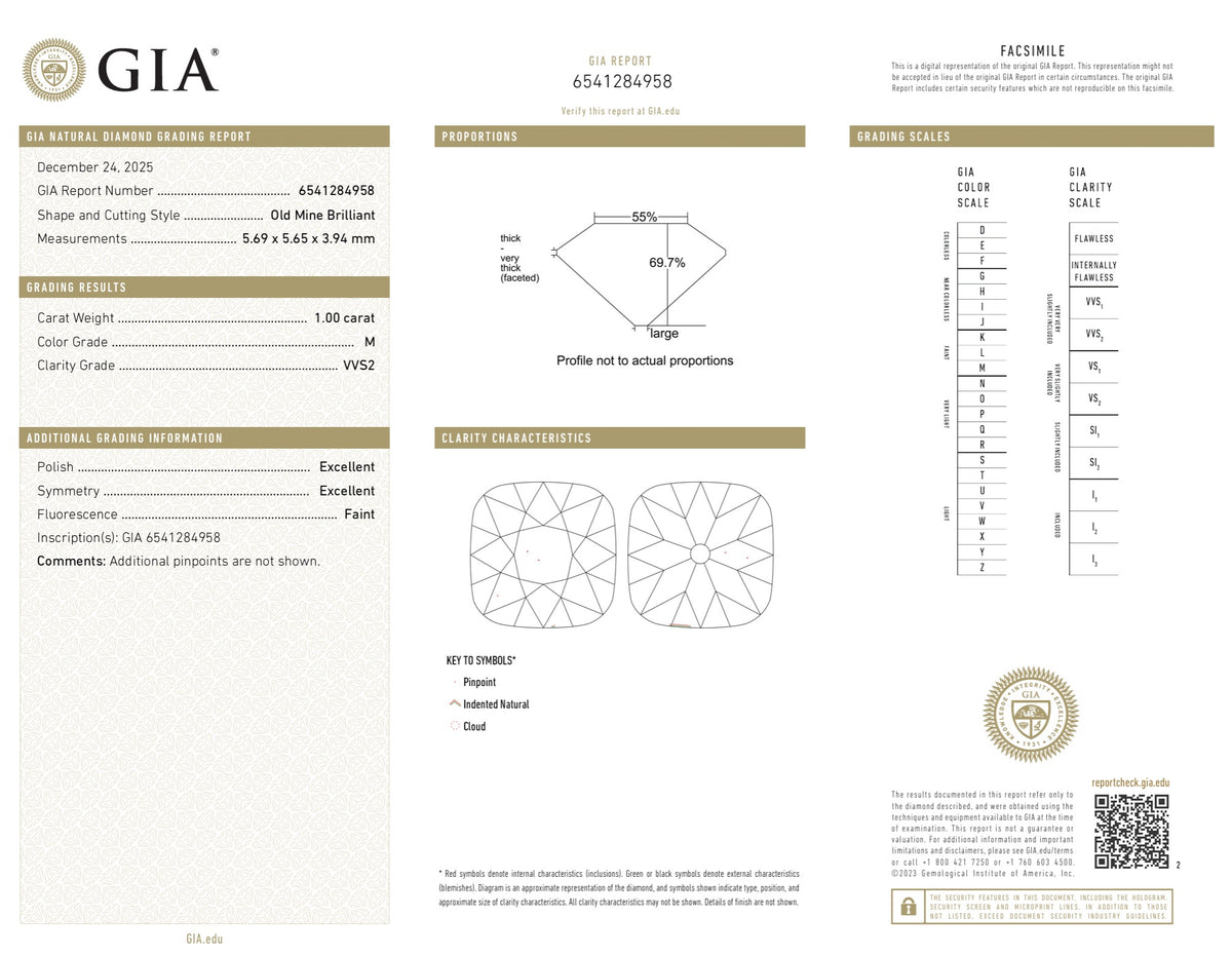 2.01cttw | M VVS2 Cushion Shape Old Mine Cut Diamond Matched Pair (GIA) - Modern Rustic Diamond