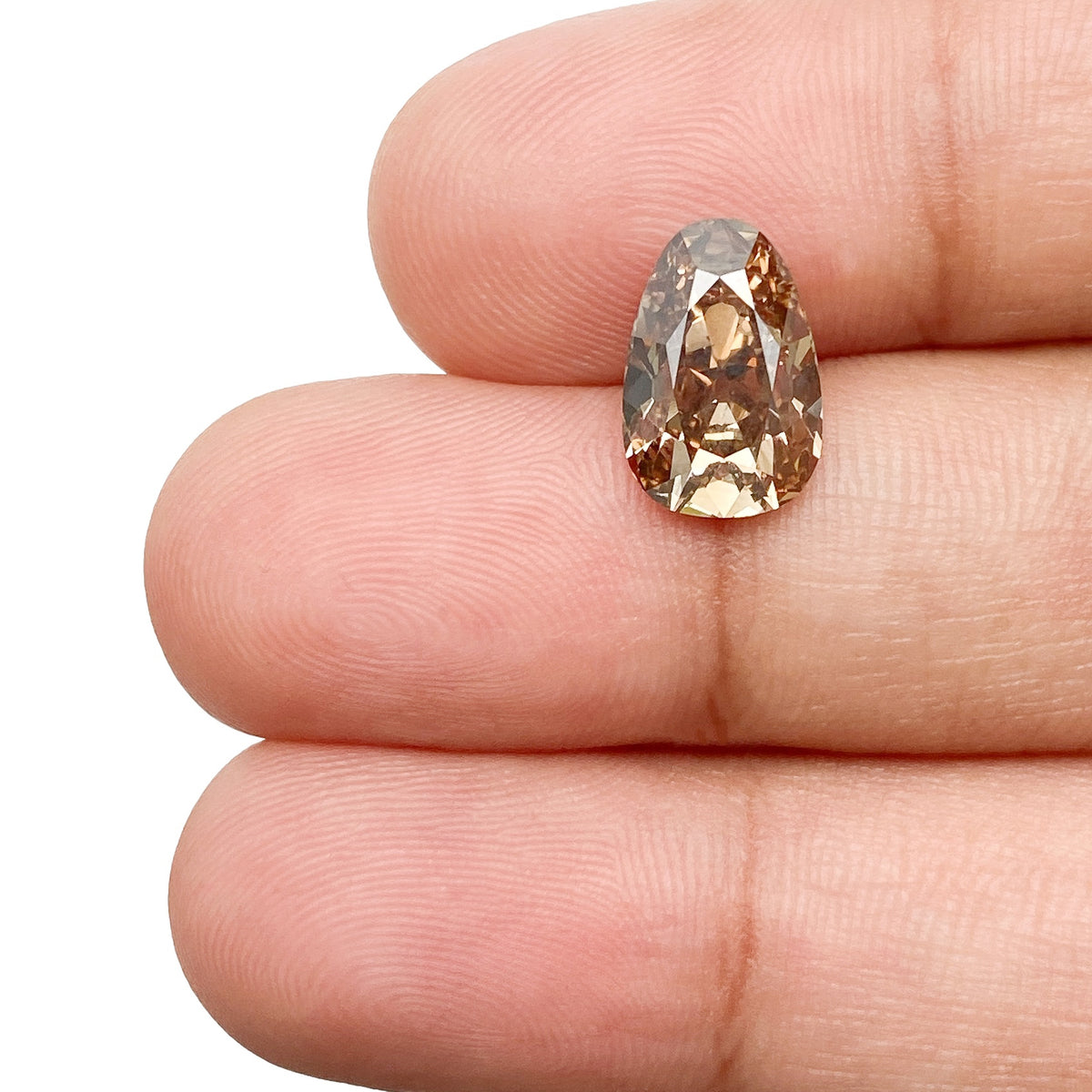 2.59ct | Cognac SI2 Pear Shape Old Mine Cut Diamond (GIA) - Modern Rustic Diamond